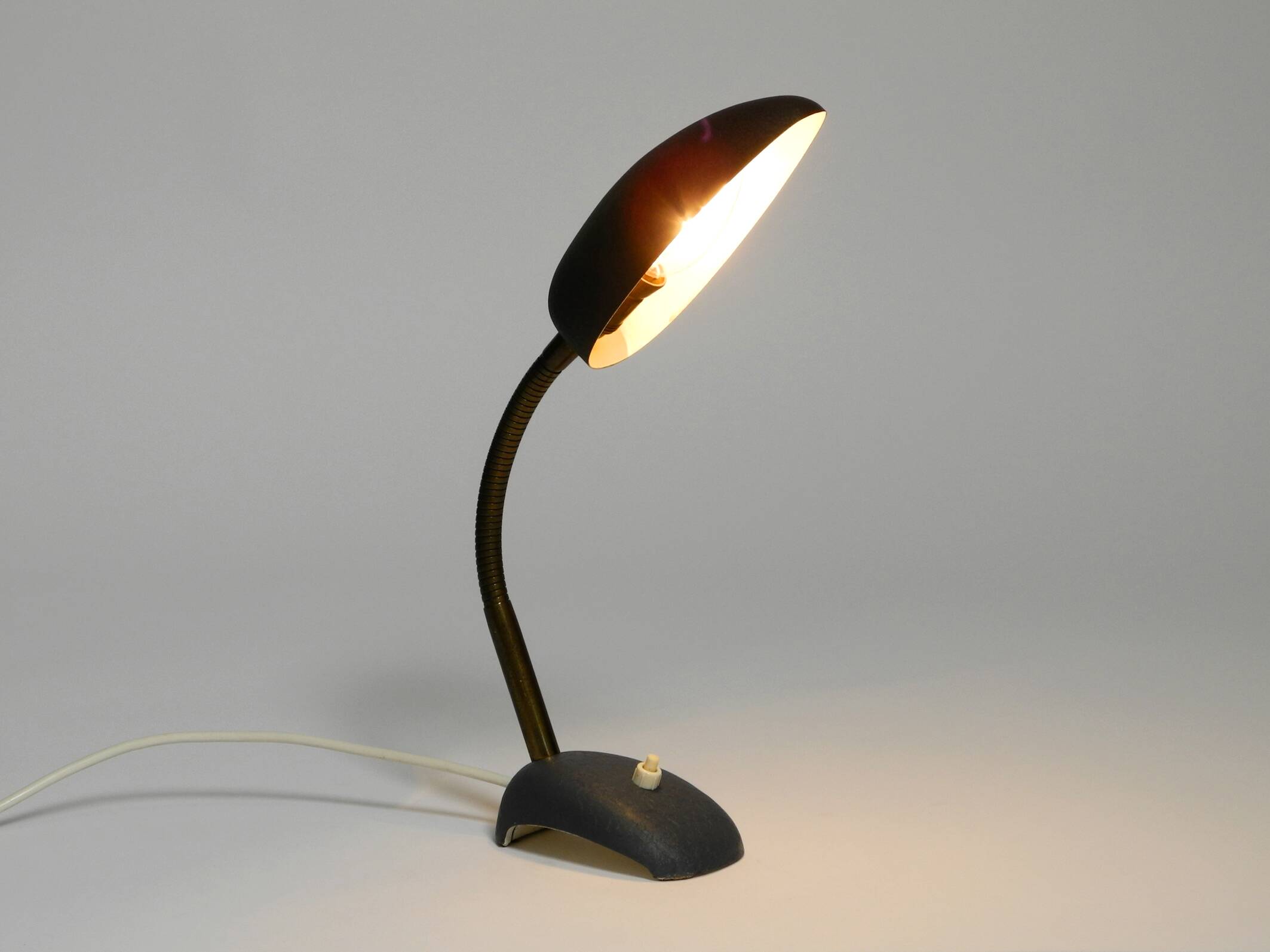 Small 1950s table lamp with metal gooseneck from Gebrüder Cosack Germany