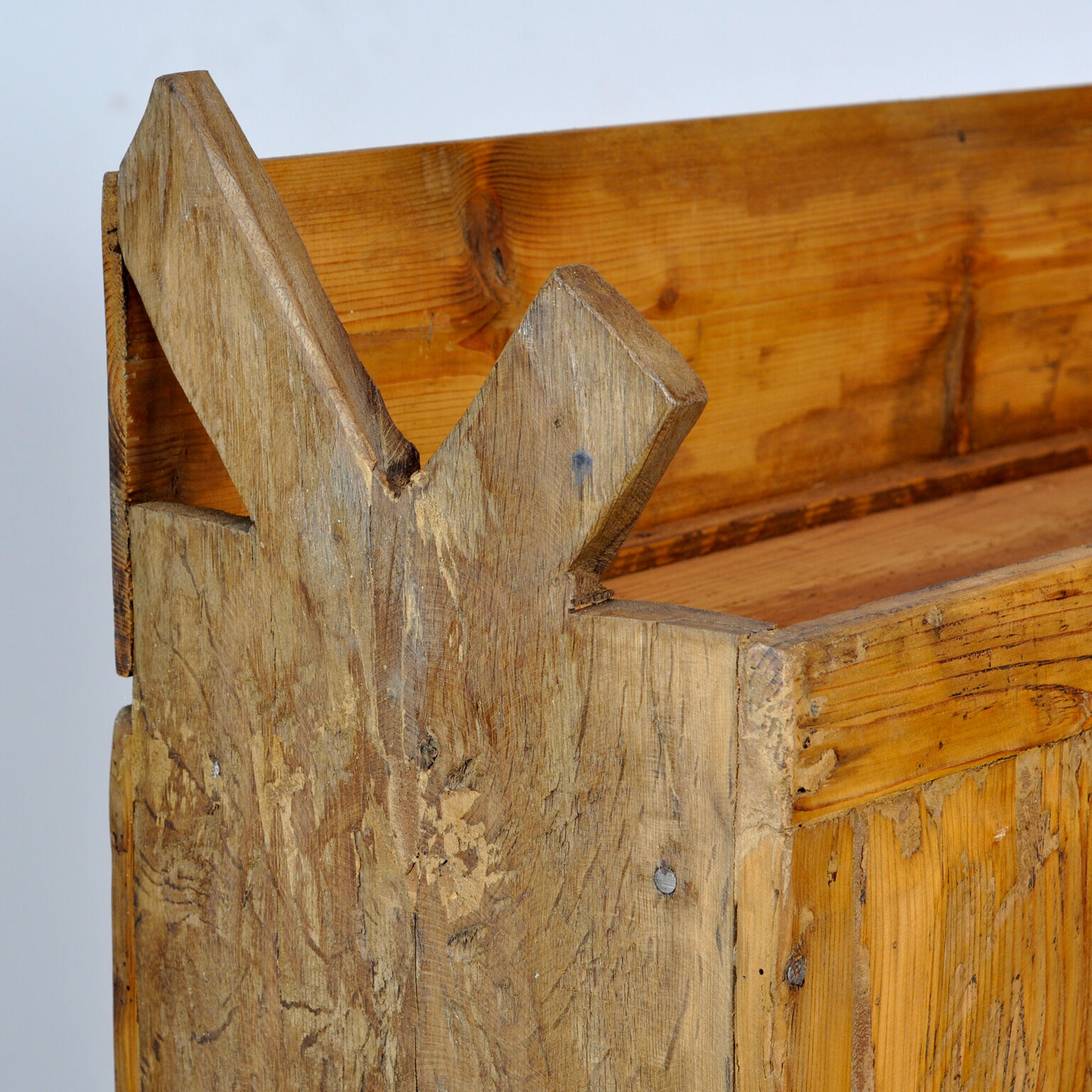 Antique primitive moldavian pine country farmhouse cabinet , circa 1850