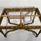 Middle wooden table with green-golden patina Louis XVI style, nineteenth century.