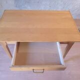 Table bureau bois massif clair ancienne vintage 1980