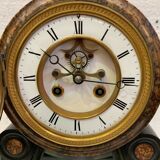 Napoleon III clock in black marble Pendulum Pendulum with mercury XIX century