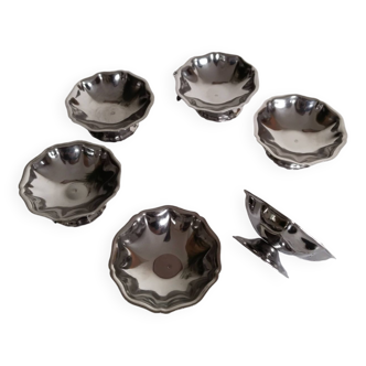 Coupes à glace ou sorbet , vintage , en inox 18/10 , années 70