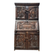 antique cabinet with carvings and wrought iron fittings rural