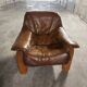 Fauteuils en cuirs et bois vintage