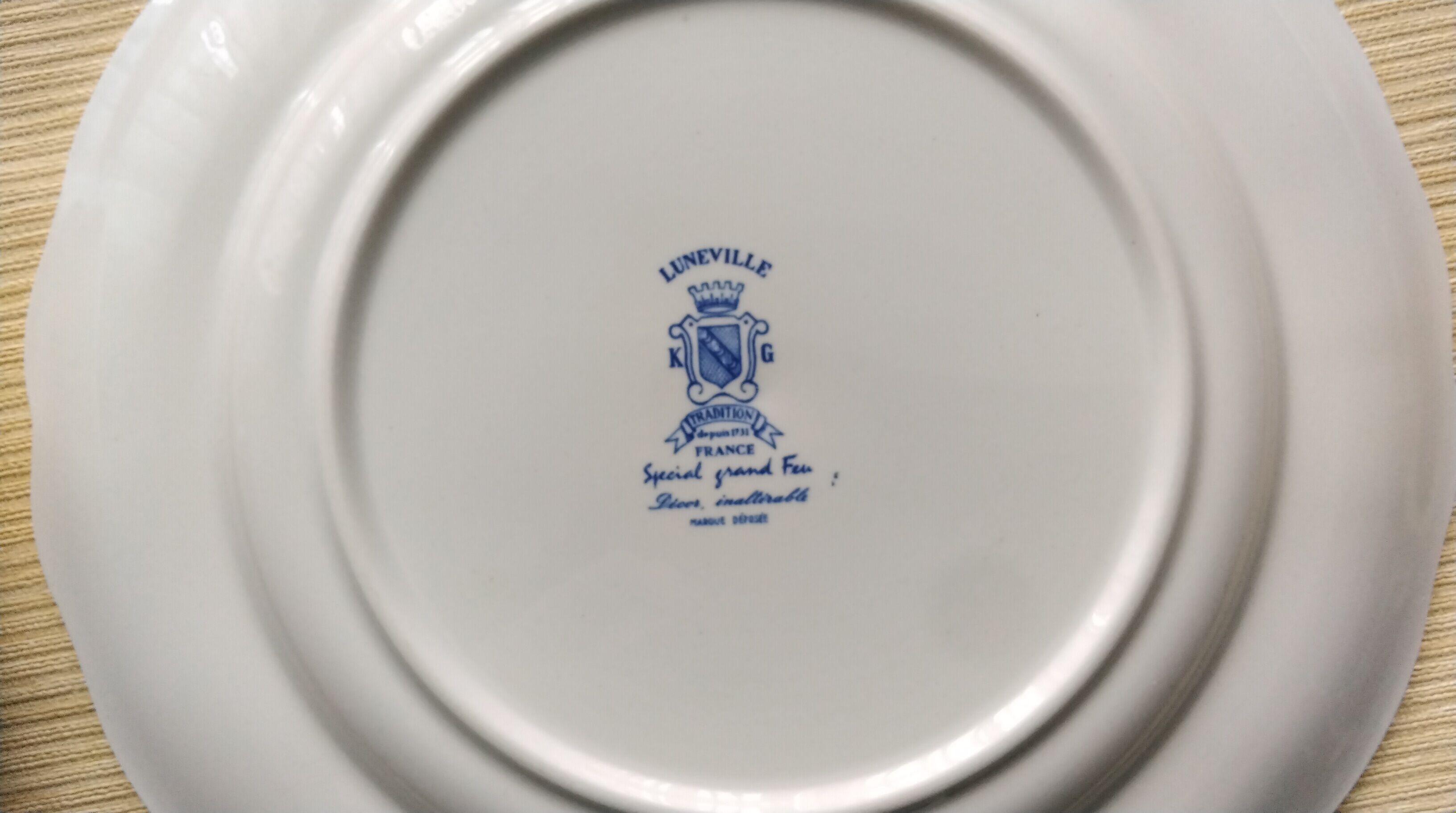 5 Lunéville Tradition Special Grand Feu flat plates