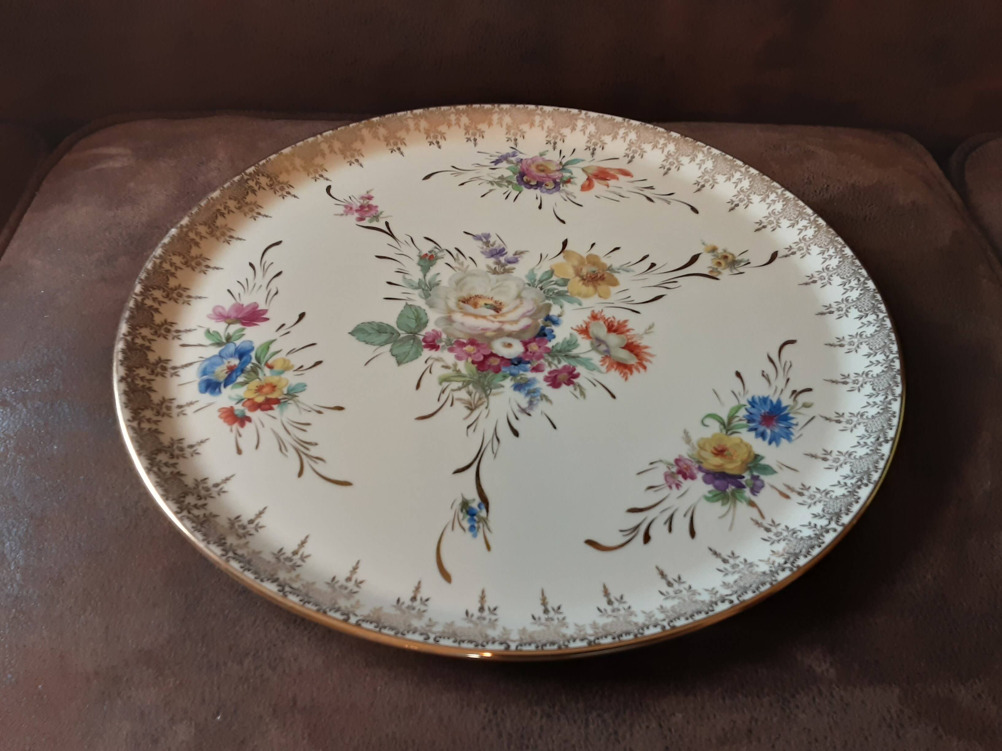 Large porcelain dish Limoges Email