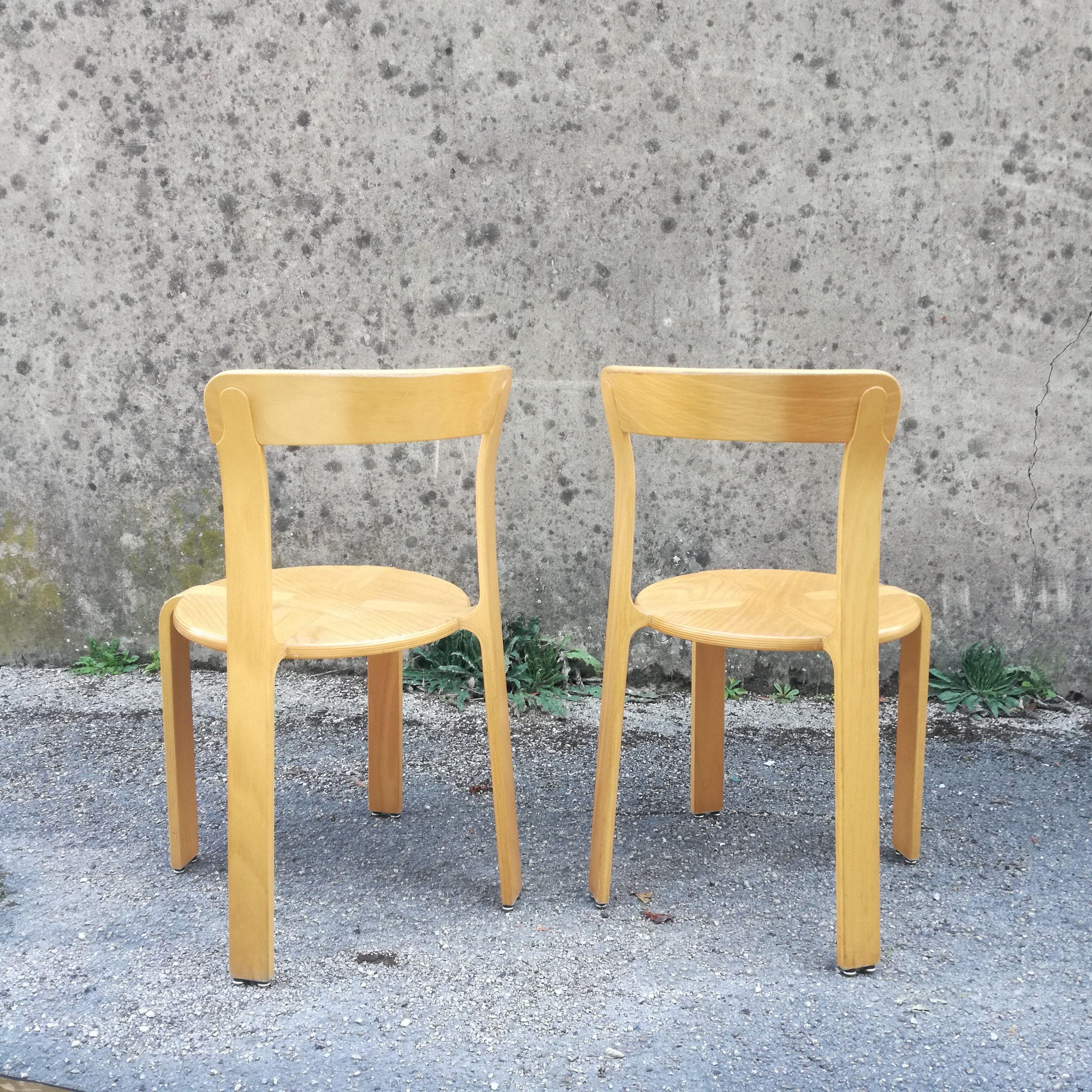 Pair of stackable chairs by Bruno Rey for Dietiker, Switzerland, 1970