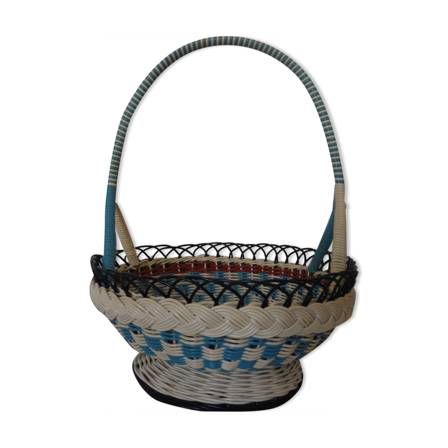 Fruit basket scoubidous 70's