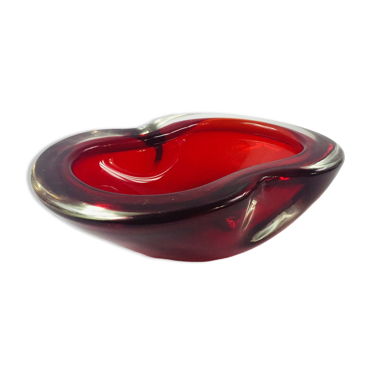 Large Murano Sommerso Glass Bowl or Catch-All / Vide Poche, Italy, 1960s