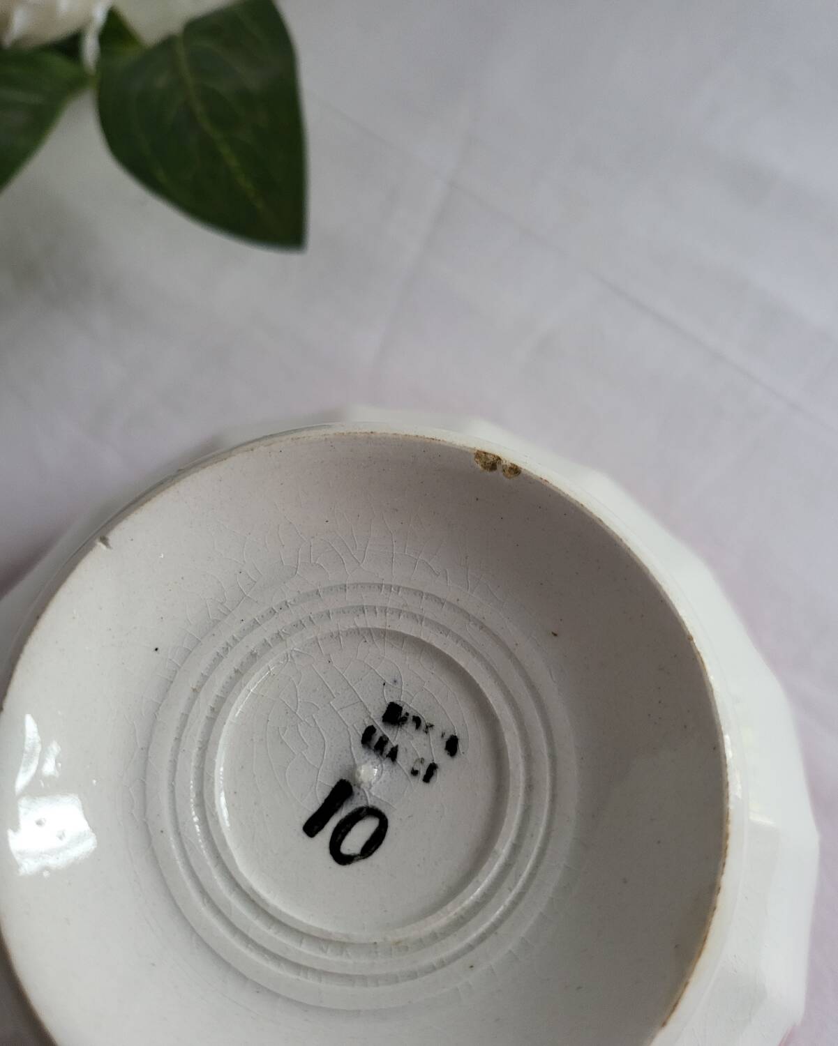 Antique faceted earthenware bowl, Digoin Badonviller