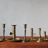 Vintage Brass Candlesticks, 1960s, Set of 7
