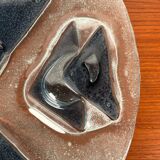 Large glass art bowl from mid-century Danish design, 1960s.