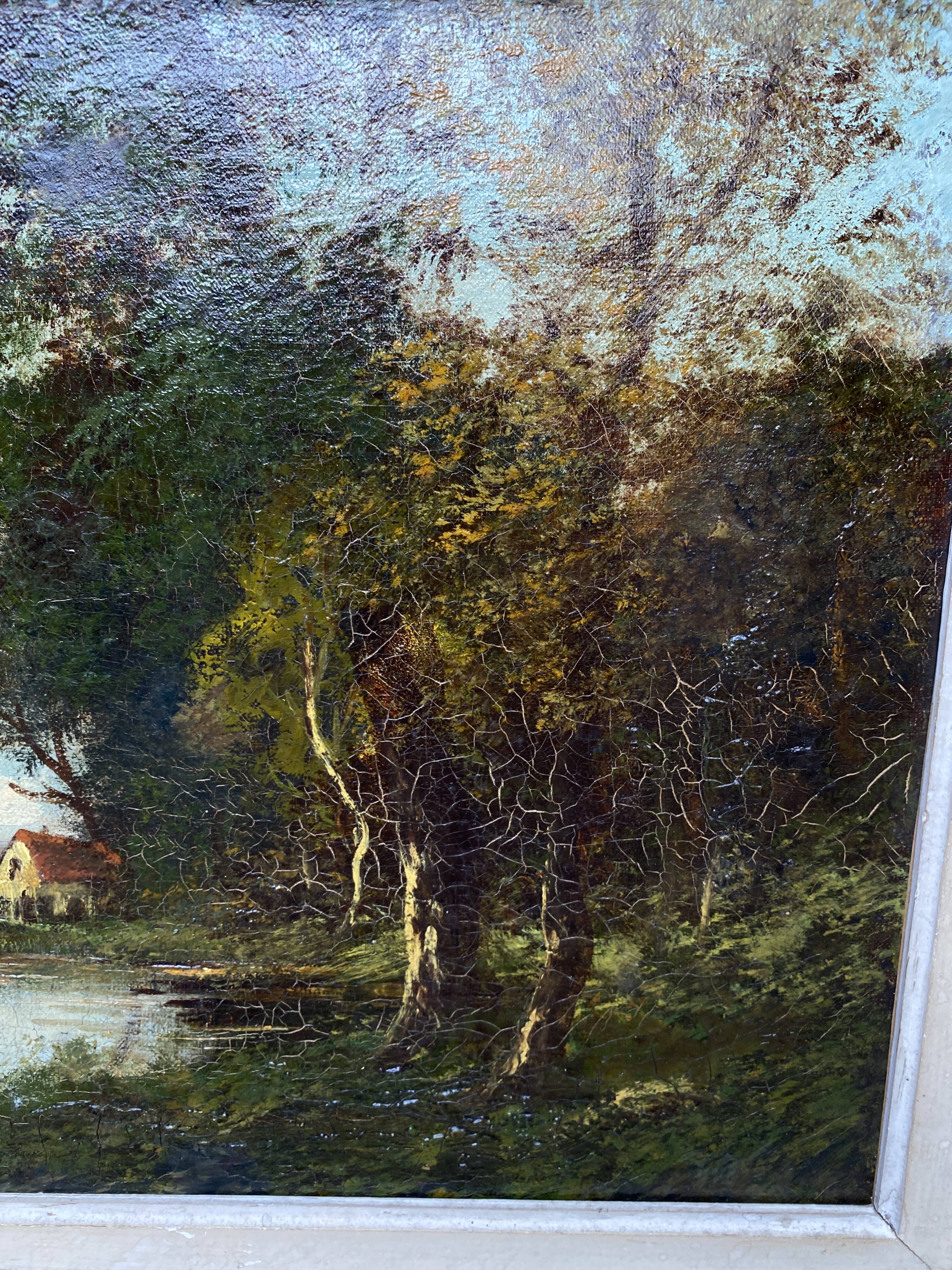 Old countryside landscape painting