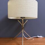 Brass lable lamp with round shade 1960s