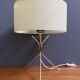 Brass lable lamp with round shade 1960s