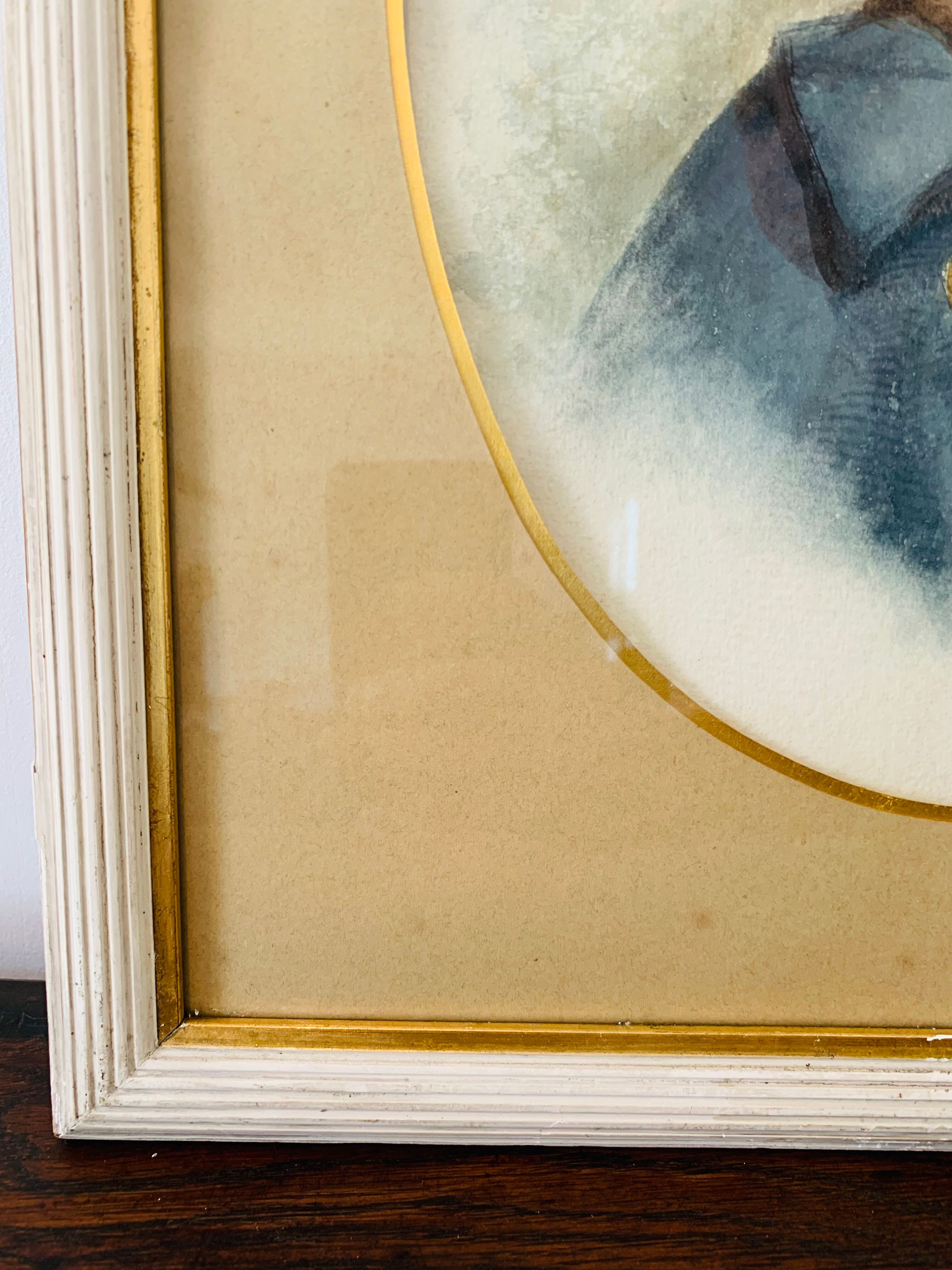 Orientalist painting portrait of a child signed Gatineau