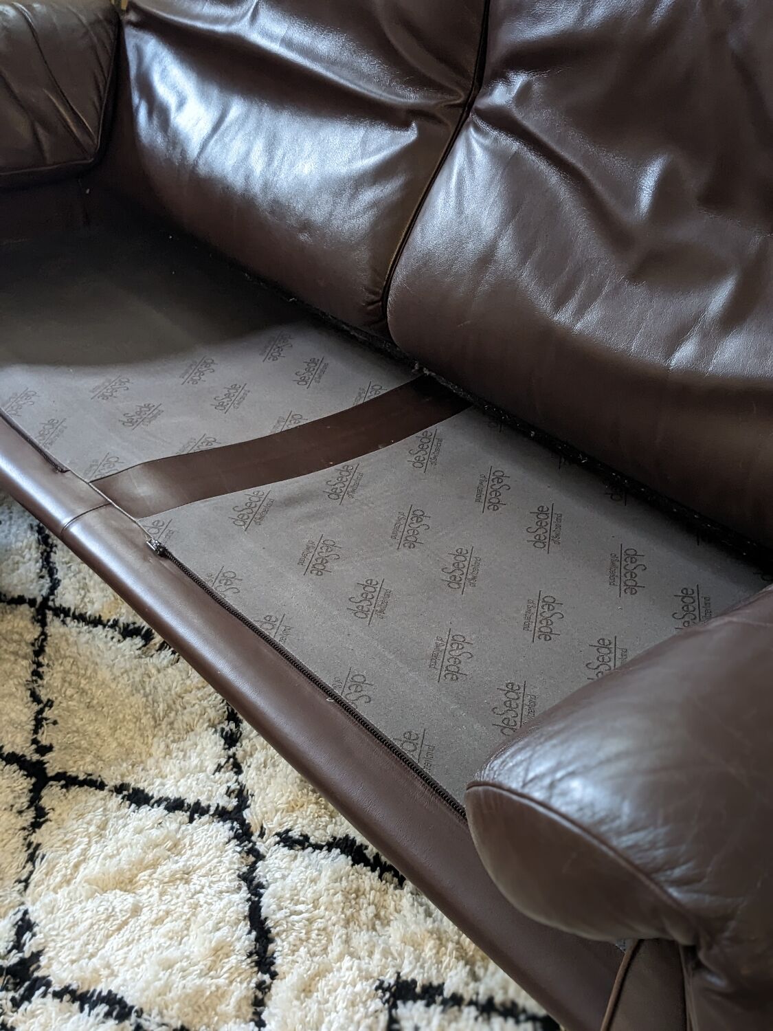 De Sede sofa DS-1023 year 70 in brown leather