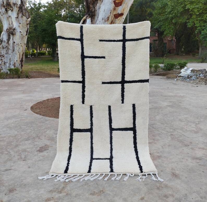 Berber rug in natural wool 250cmx100cm