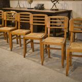 Ensemble de 6 chaises Pierre Cruège 1950’s