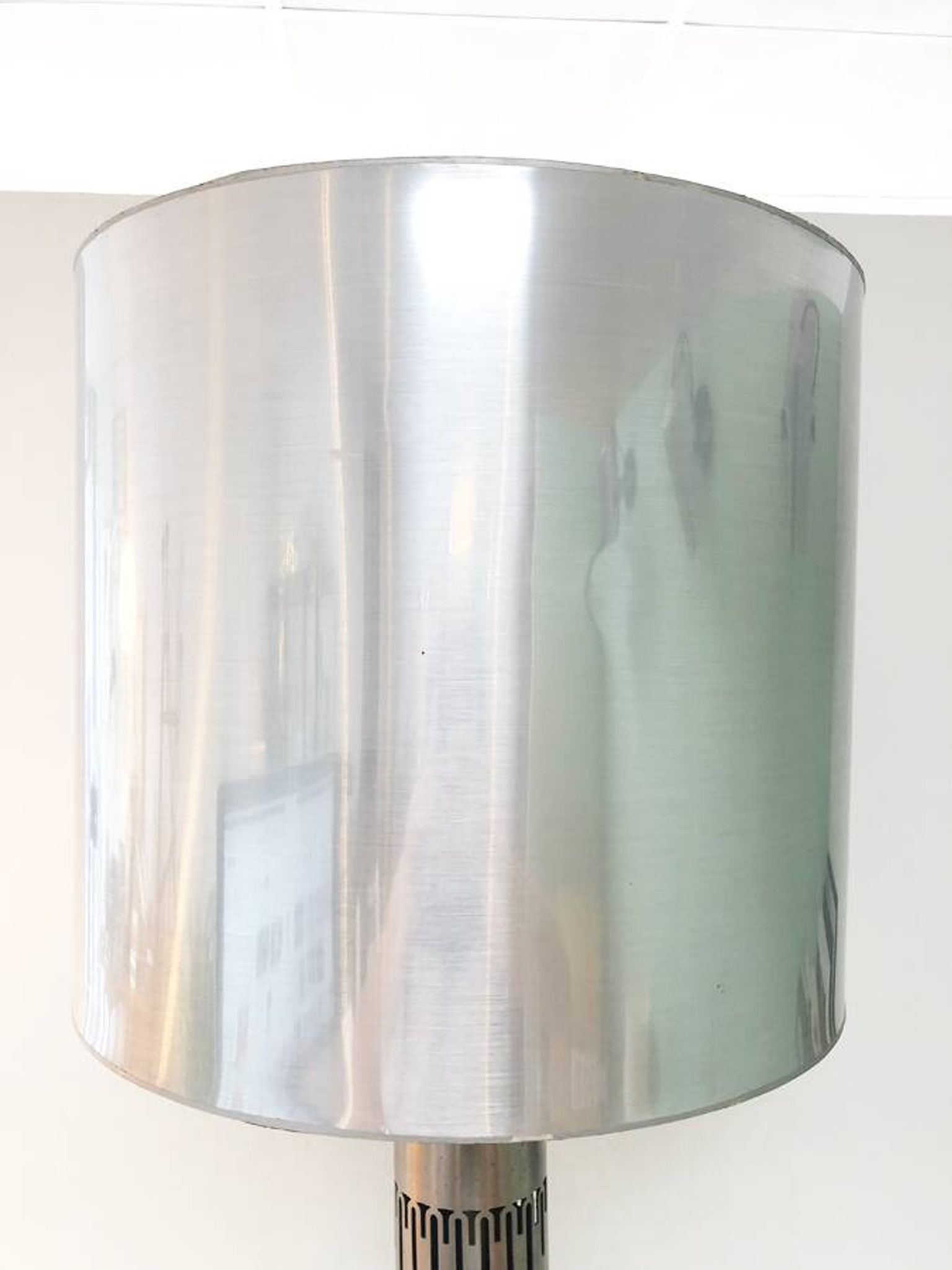 Vintage lamp 70's brushed aluminium design