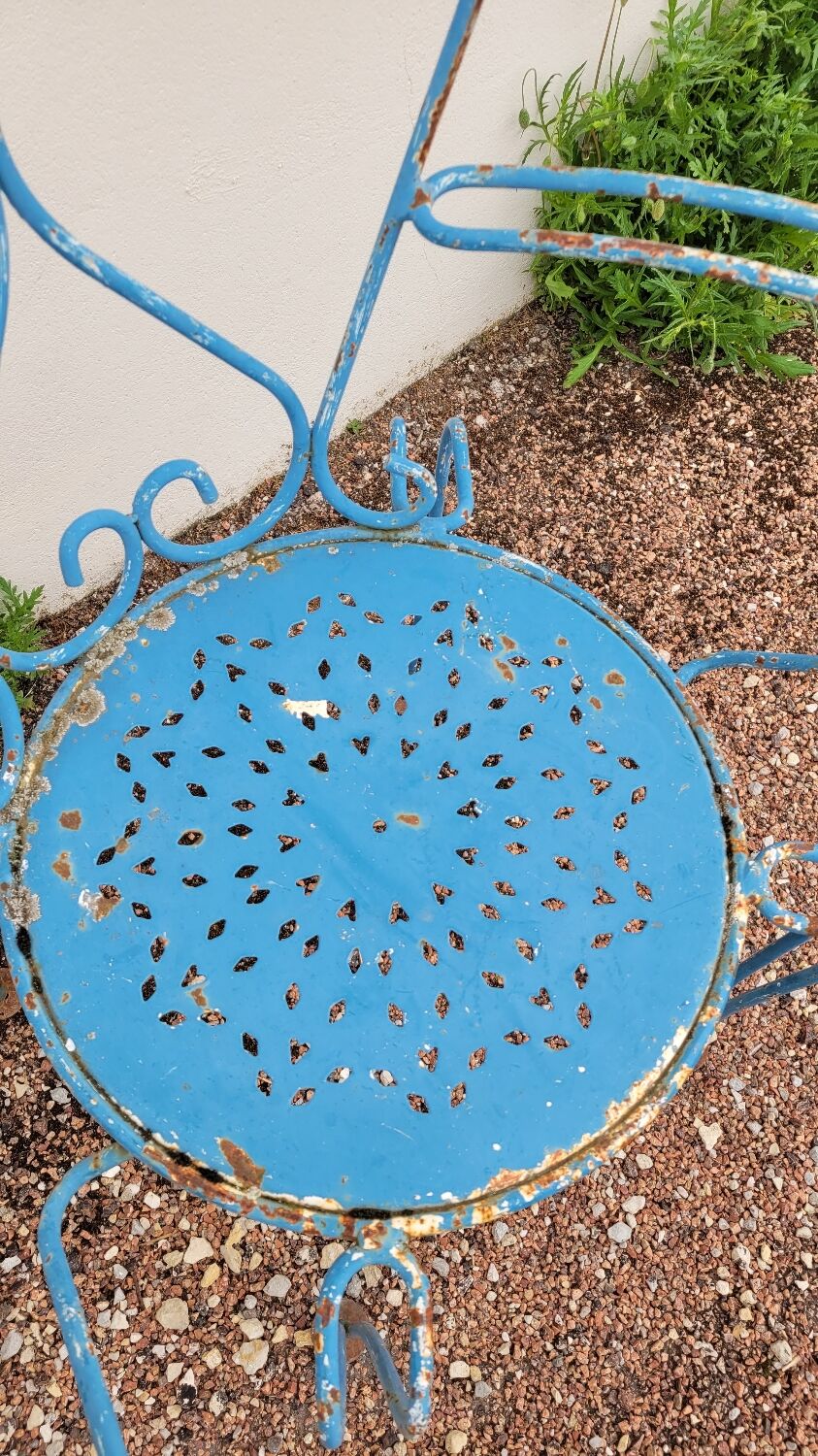 Old wrought iron garden furniture