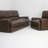 3-seater sofa and leather armchair, Steiner, France, circa 1970