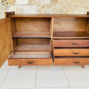 Oak storage unit, splayed legs circa 1950s