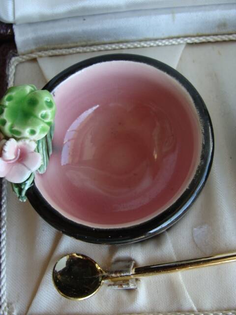 Vintage Keramos Sèvres salt cellars in their case