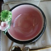 Vintage Keramos Sèvres salt cellars in their case