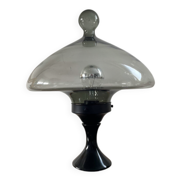 Vintage blown glass and metal lamp