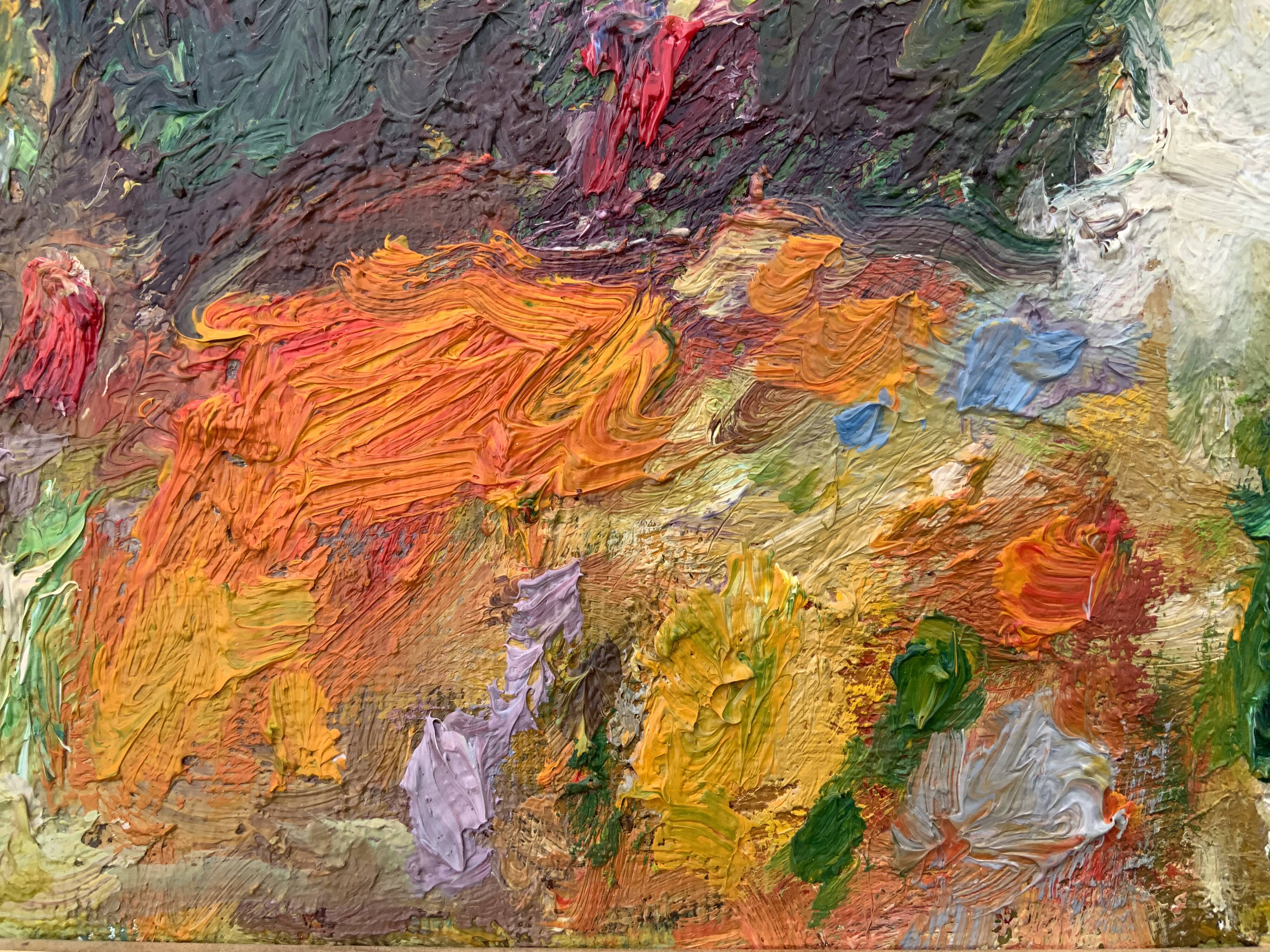 Vintage Original Expressionist Oil On Canvas By A. Eres, 1977
