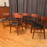 Ensemble de six chaises de style Børge Mogensen Farstrup, Danemark, années 1960.