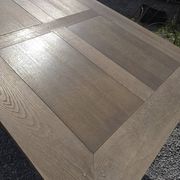 Table de ferme en chêne patiné gris
