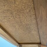 Rectangular vintage coffee table in black and gold glass