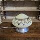 Vintage table lamp Globe saucer in frosted yellow glass with a trim.