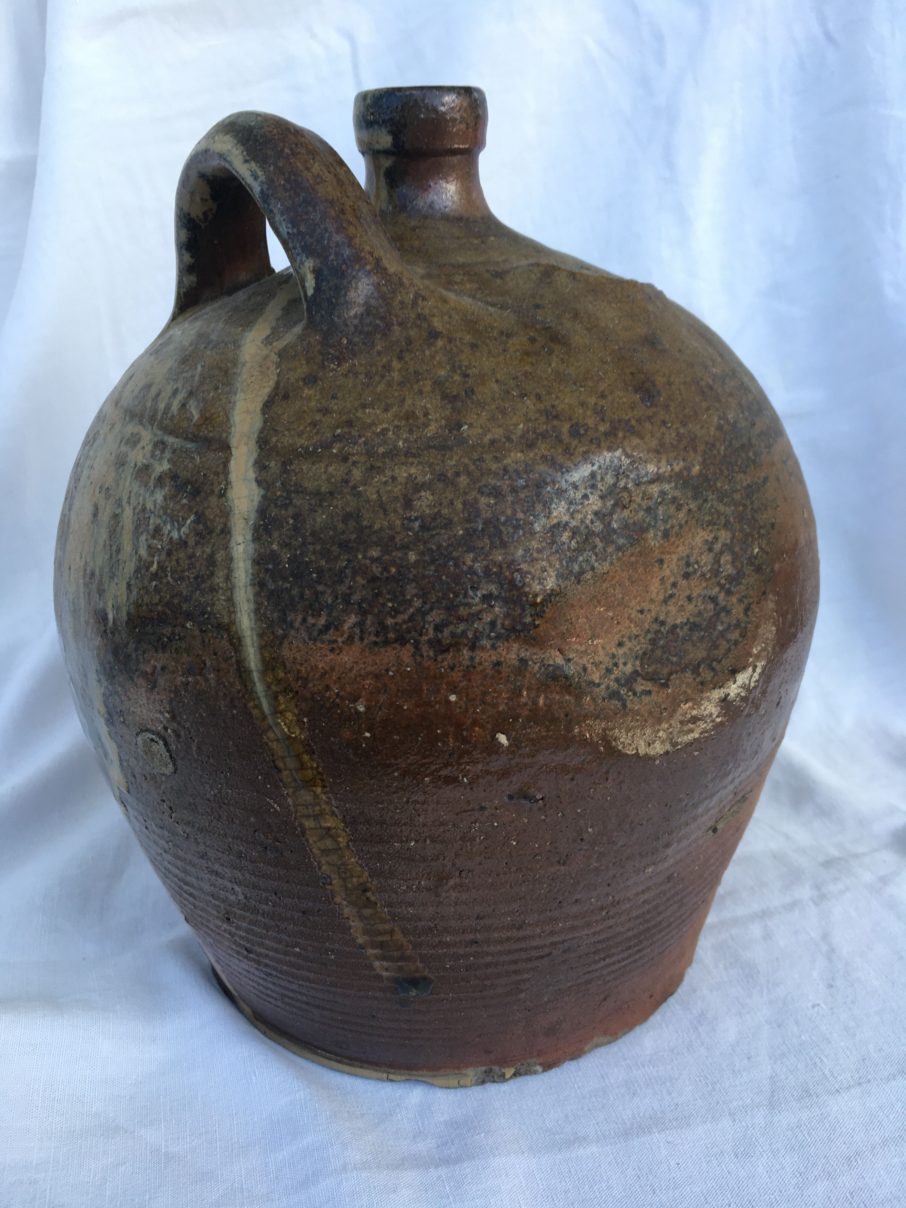 Oil jar in glazed stoneware