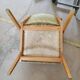 Fauteuil vintage scandinave en bois et tissu