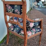 Fauteuil de style Louis Xvi ancien 1900s tissus Fleuris