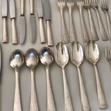 Silver metal art deco cutlery set J.Perrin