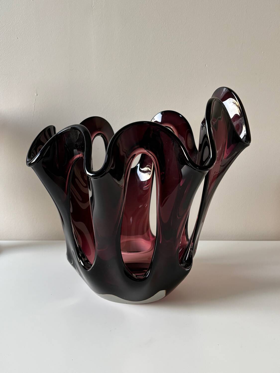 Blown glass vase - art glass - Makora