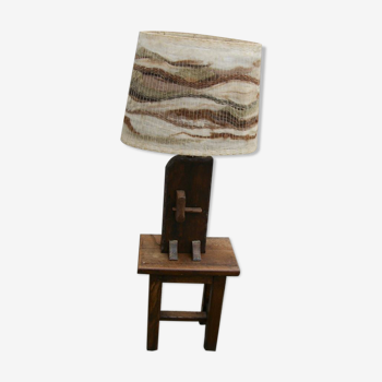 Brutalist lamp and its stool