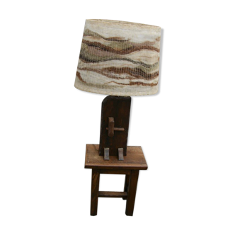 Brutalist lamp and its stool