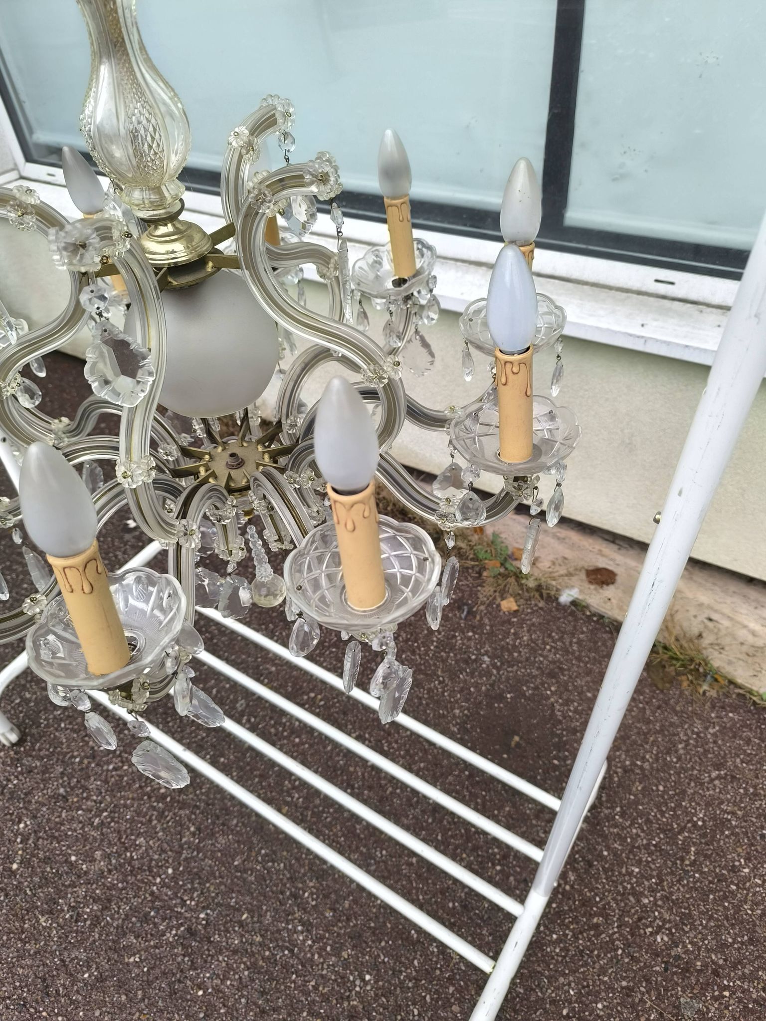 10-branch glass tassel chandelier