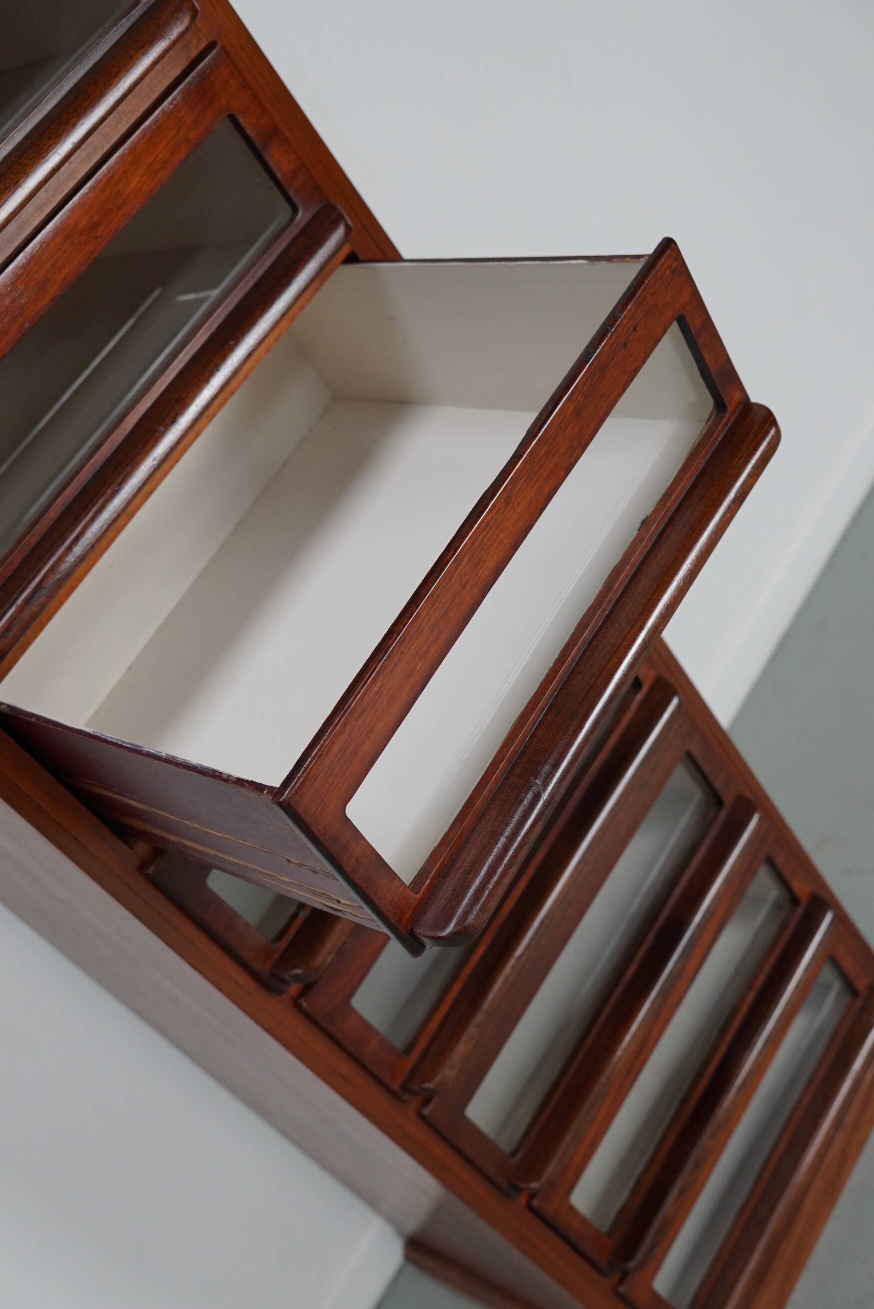 Vintage Dutch Hardwood Haberdashery Shop Cabinet, 1930s