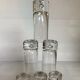 6 small bubble-footed shot glasses in Kosta Boda style.