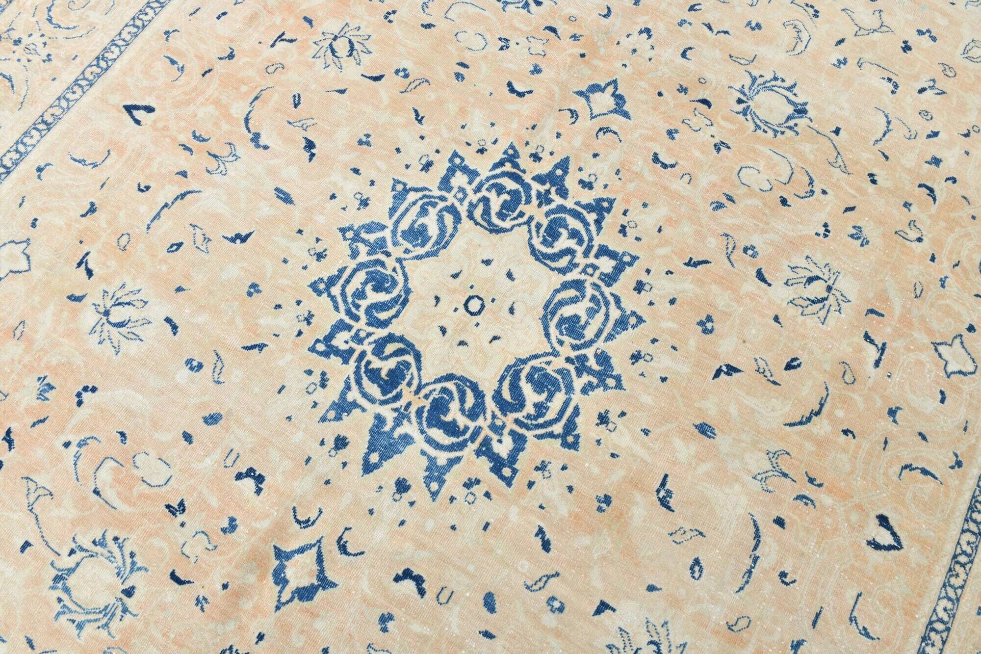 9x12 Salmon Pink Blue Classic Antique 56s Persian Rug, 289x376Cm