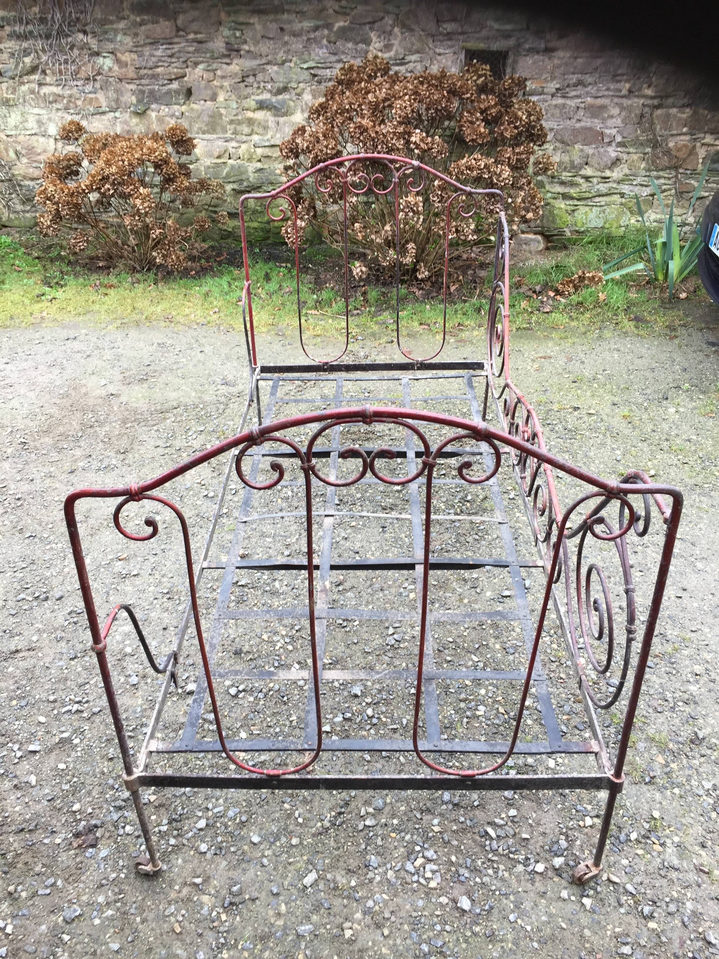 Folding wrought iron bed Napoleon III