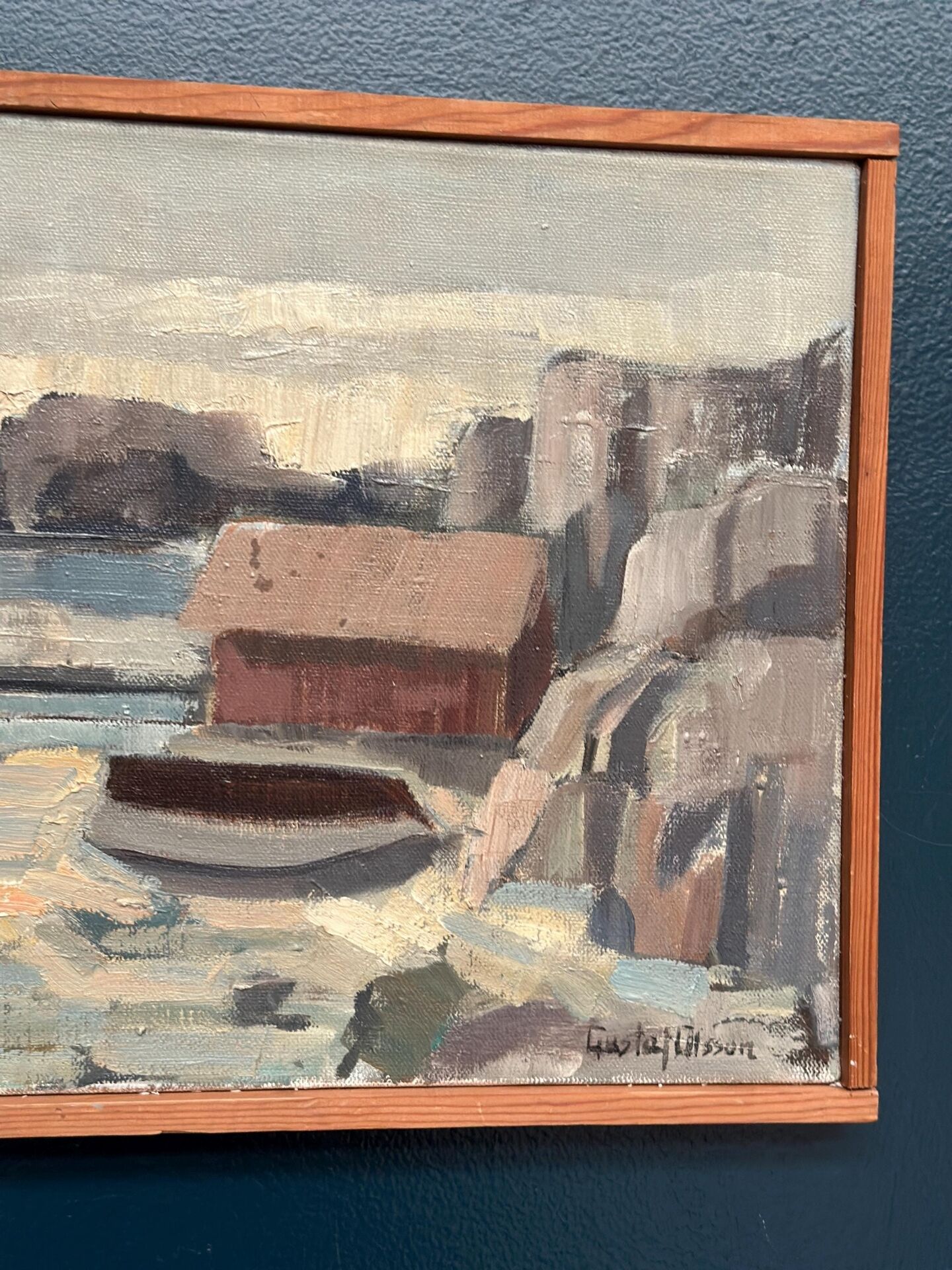 Original Swedish Oil On Canvas – “Seascape” By Gustaf Olsson – Signed – Vintage & Framed – 50 × 30 Cm (19.7" × 11.8")