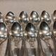12 Christofle silver plated dessert spoons, 17cm