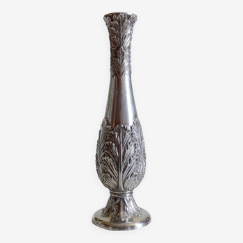 Art Nouveau silver metal soliflore vase